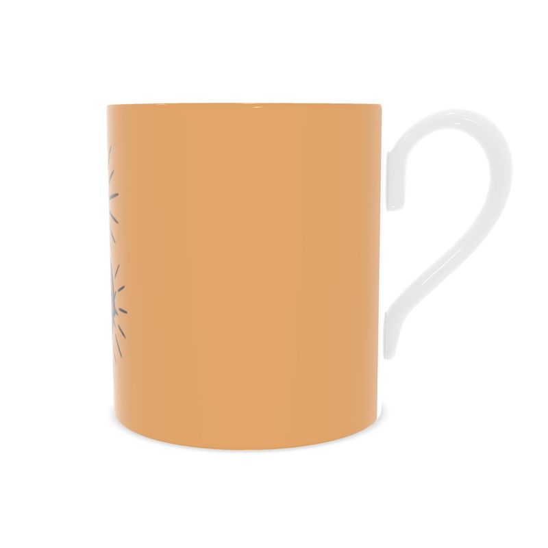 Contrado S.D.L.V. bone china mug with a sleek white finish and smooth handle, perfect for hot beverages.