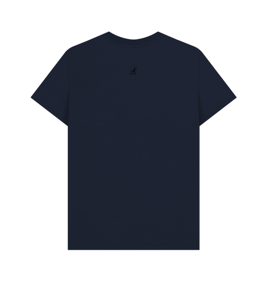 Navy Blue Printed T-shirt Back