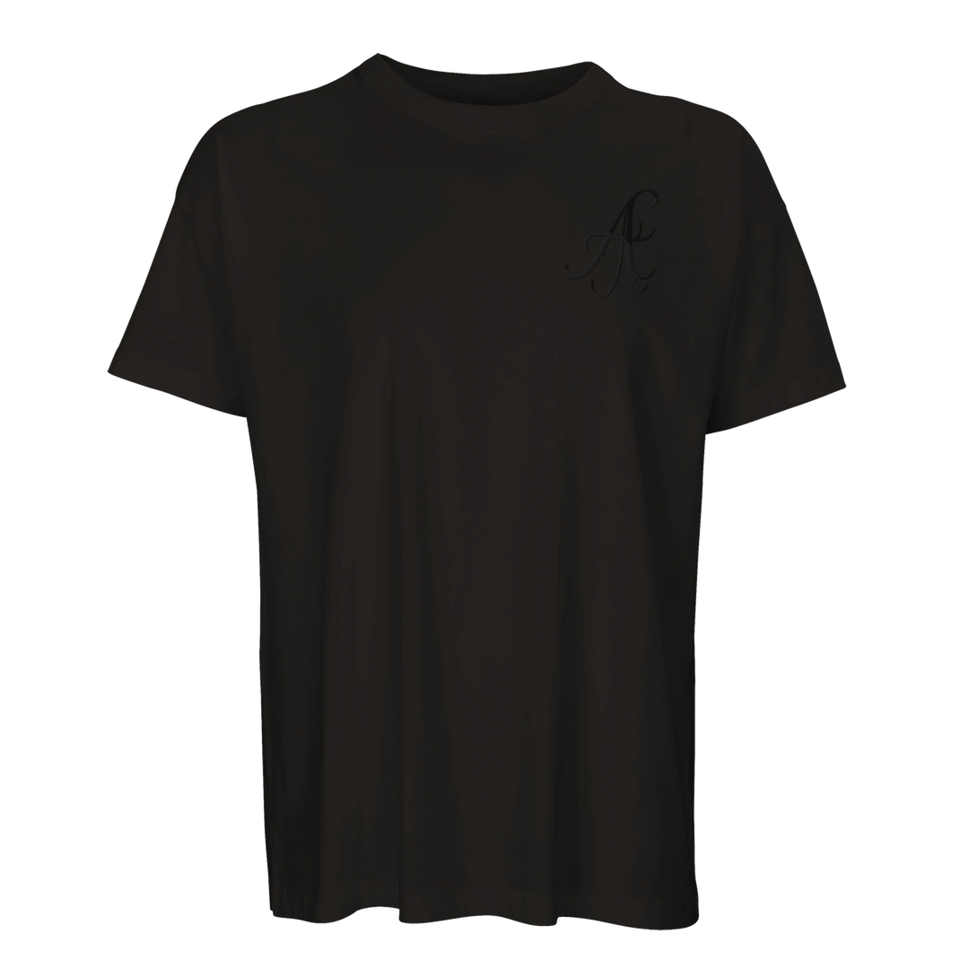 Black Afrociaga T-shirt by Erik Of London Limited featuring a stylish graphic design on the front.