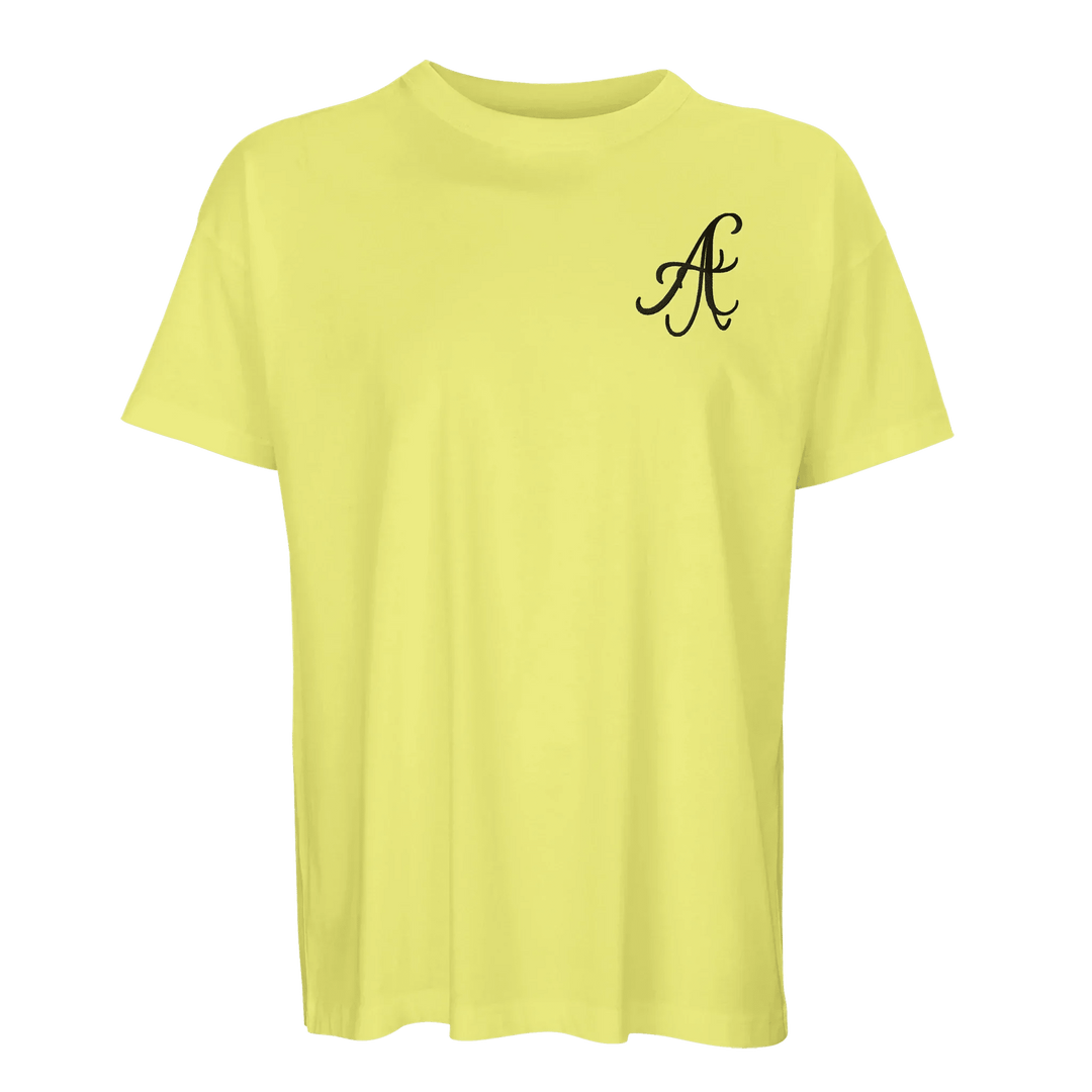Afrociaga "A" Oversized T-shirt. Embroidered logo. 100% combed organic cotton. Round neck Design - Cut and Sewn Construction.