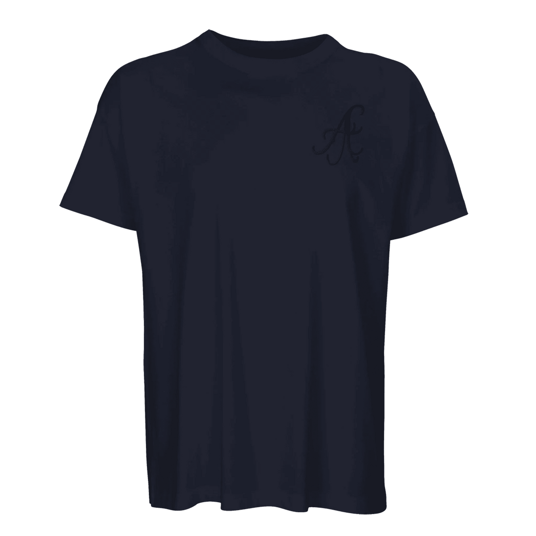 Afrociaga "A" Oversized T-shirt. Embroidered logo. 100% combed organic cotton. Round neck Design - Cut and Sewn Construction.