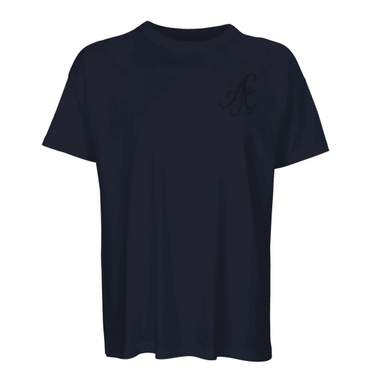 Afrociaga "A" Oversized T-shirt. Embroidered logo. 100% combed organic cotton. Round neck Design - Cut and Sewn Construction.
