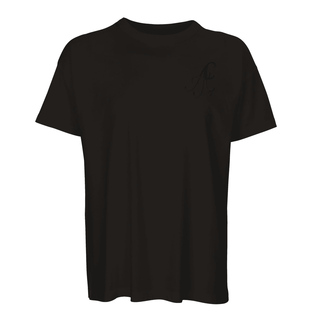 Afrociaga "A" Oversized T-shirt. Embroidered logo. 100% combed organic cotton. Round neck Design - Cut and Sewn Construction.