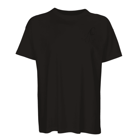 Afrociaga "A" Oversized T-shirt. Embroidered logo. 100% combed organic cotton. Round neck Design - Cut and Sewn Construction.