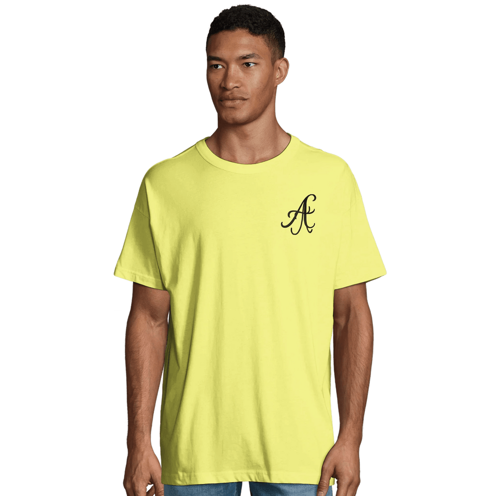 Afrociaga "A" Oversized T-shirt. Embroidered logo. 100% combed organic cotton. Round neck Design - Cut and Sewn Construction.