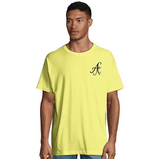 Afrociaga "A" Oversized T-shirt. Embroidered logo. 100% combed organic cotton. Round neck Design - Cut and Sewn Construction.