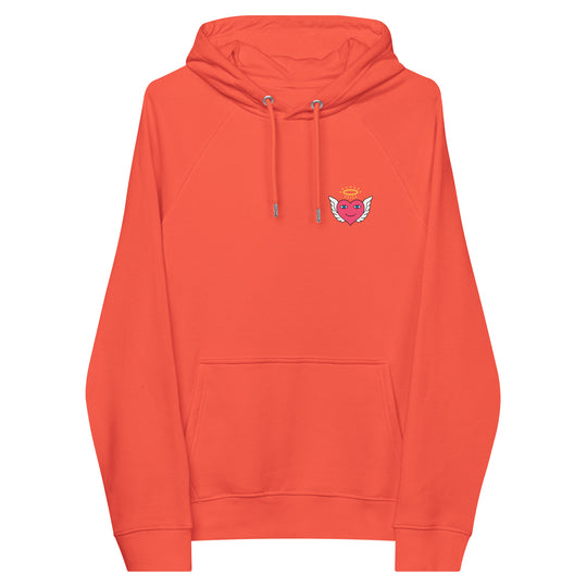 Unisex burnt orange S.D.L.V. Thief in the Night hoodie by Erik Of London Limited with front graphic design and eco raglan sleeves.